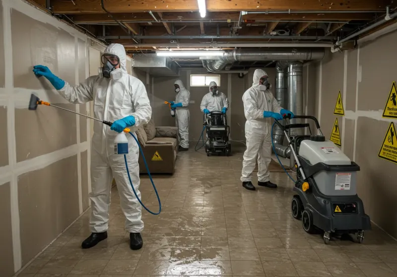 Basement Moisture Removal and Structural Drying process in Donalsonville, GA